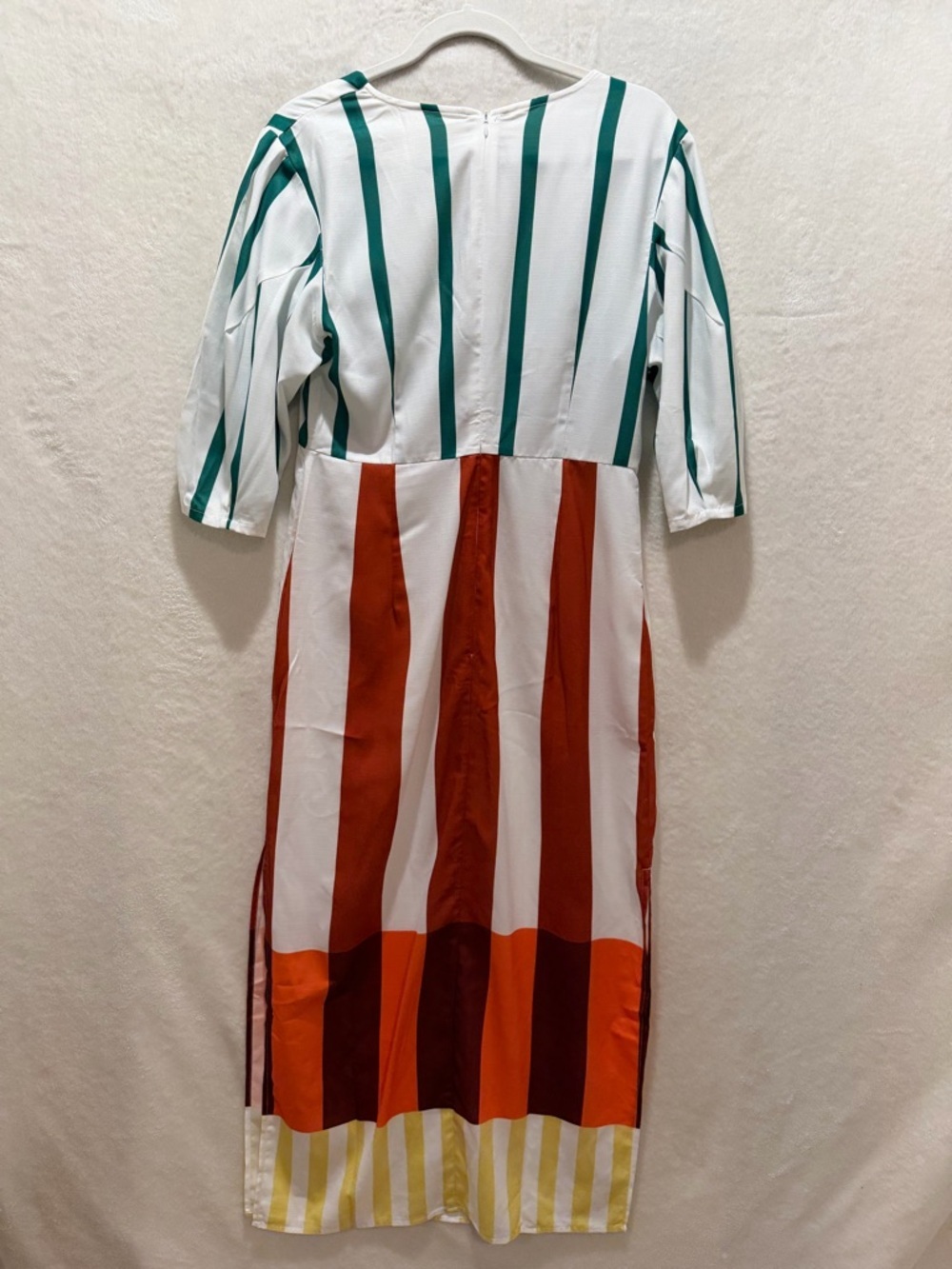 micas statement stripe midi dress bold colorblock twist front large - Picture 10 of 11